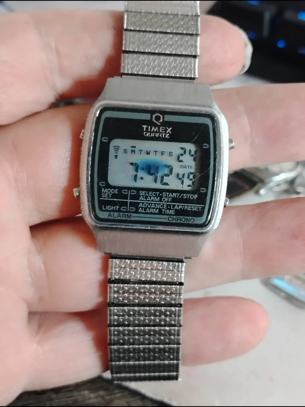 Timex Quartz Silver Digital Watch - Stainless Steel